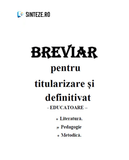 Breviar pentru definitivat si titularizare educatori